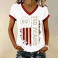 thumbnail image 2 of Women's Oversized V Neck T-Shirt 1776-2026 Usa 250th Anniversary Patriotic American Flag July 4Th Graphic Tee, 2 of 7