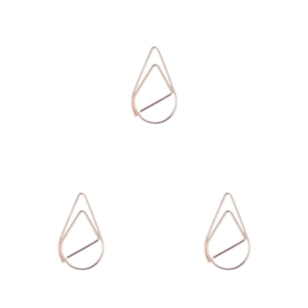 Cateissary Clip de papel de 30 piezas con forma de gota de agua, pinza para notas plateada, rosa Type1 NO1