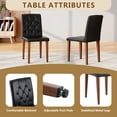 thumbnail image 5 of TesNus Dining Chairs Set of 4, 35" Height Black PU Leather Tufted Back Upholstered Chairs with Walnut Metal Legs for Dining Room Kitchen, 5 of 8