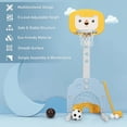 thumbnail image 6 of Gymax 3-in-1 Kids Basketball Hoop Set Adjustable Sports Activity Center w/Balls Yellow, 6 of 10