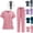 Pink, variant on HAJWOH Scrubs For Women Set Stretch V-Neck Scrub Tops & Pant Quick Drying Solid Medical Nurse Uniform with Pockets