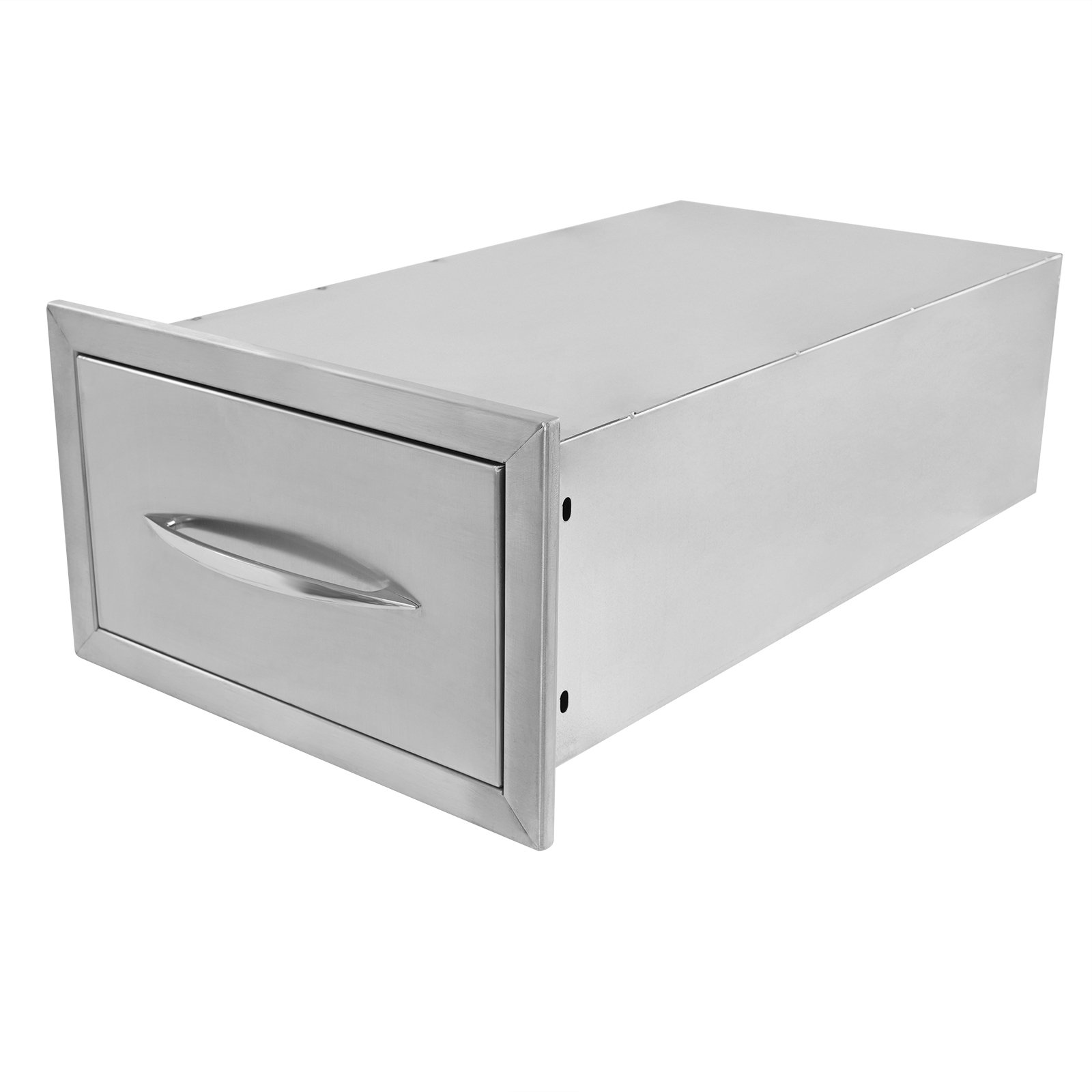 Outdoor Kitchen Drawers, 14" W x 8.5" H x 23" D Stainless Steel BBQ Drawer,Flush Mount Single Layer Access BBQ Access Drawers with Handle for Outdoor Kitchen Island, Patio Grill Station
