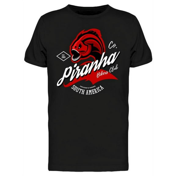 Piranha Bikers Club Design T-Shirt Men -Image by Shutterstock, Male 3X-Large