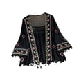 thumbnail image 2 of Cárdigan boho de mujeres, cubierta casual de playa de verano en la parte superior para vestidos de playa bikini negro, 2 of 8