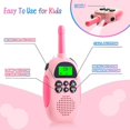 thumbnail image 3 of ZHAOCHENG Walkie Talkie recargable, paquete de 2 (rosa, azul), Walkie Talkie de larga distancia para niños de 3 km con linterna LCD, juguete de regalo para 3-12 niños y niñas, interior, exterior, aven, 3 of 5