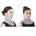 thumbnail image 2 of 2pcs Thin Sun Face and Neck Veil Multi Function Neck Scarf for Women Summer Veil Light Grey, 2 of 4