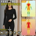 thumbnail image 5 of Long Johns Crewneck Thermal Underwear Set for Women Fleece Lined Winter Warm Base Layer Top & Bottom Black L, 5 of 8