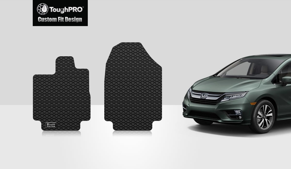 ToughPRO Two Front Mats Compatible with HONDA Odyssey All Weather Heavy Duty (Made in USA