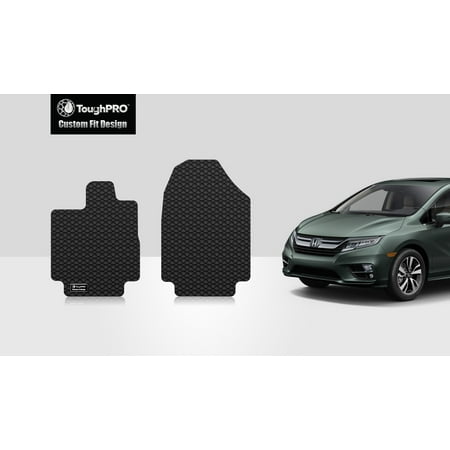 ToughPRO - HONDA Odyssey Two Front Mats - All Weather - Heavy Duty - Black Rubber - 2019 (Two Front (Best Tires For Honda Odyssey 2019)