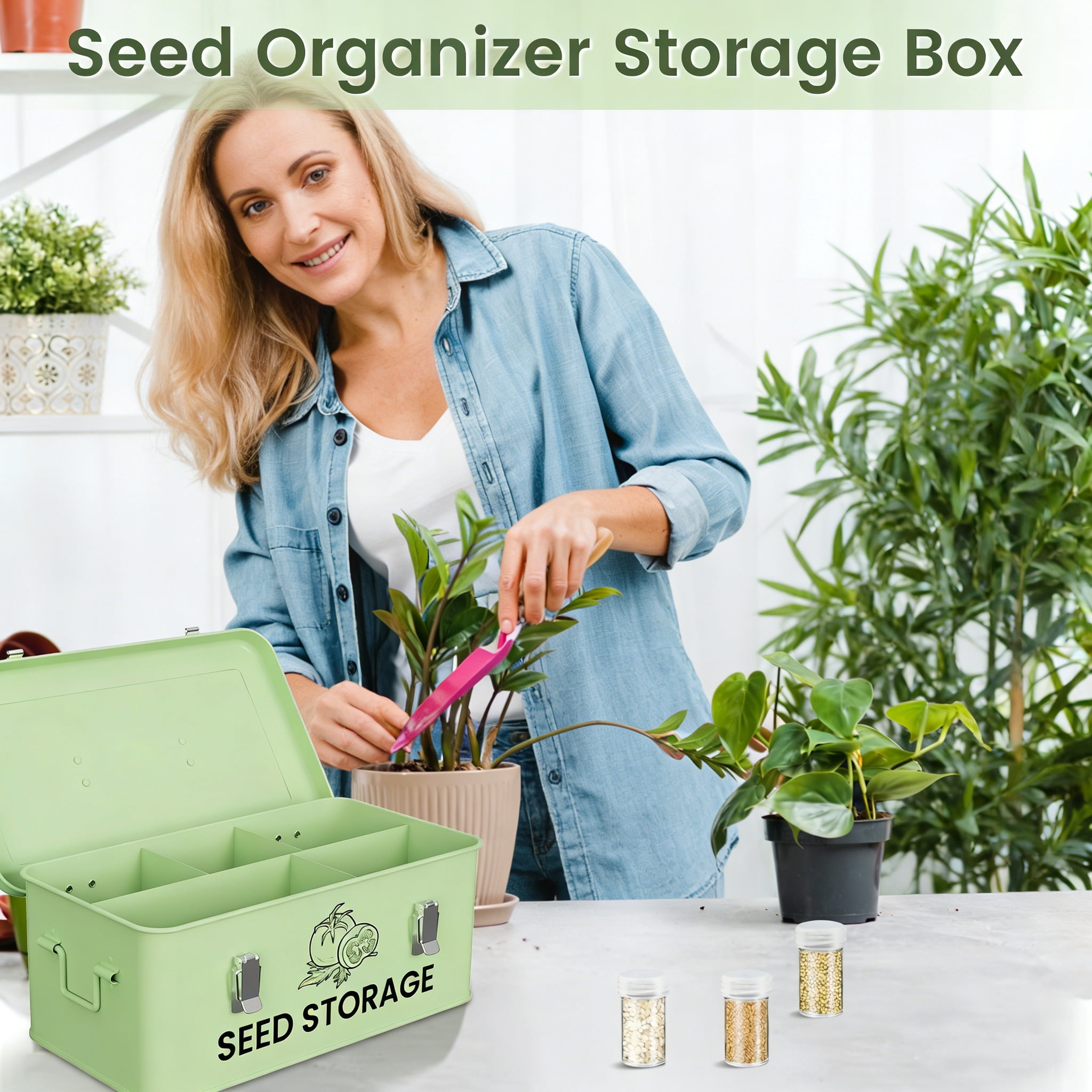 Seed Storage Box—Metal Seed Pack Holder Seed Container Storage provides complete seed preservation organization for every gardening enthusiast.