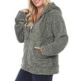 thumbnail image 4 of White Mark Women's Plus Size Hooded Sherpa Jacket, 4 of 5