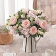thumbnail image 7 of Green Peony Artificial Flowers for Decoration Faux Rose Fake Bouquet Silk Arrangements Table Centerpiece for Vase Cake Topper Bridal Baby Shower, 7 of 7