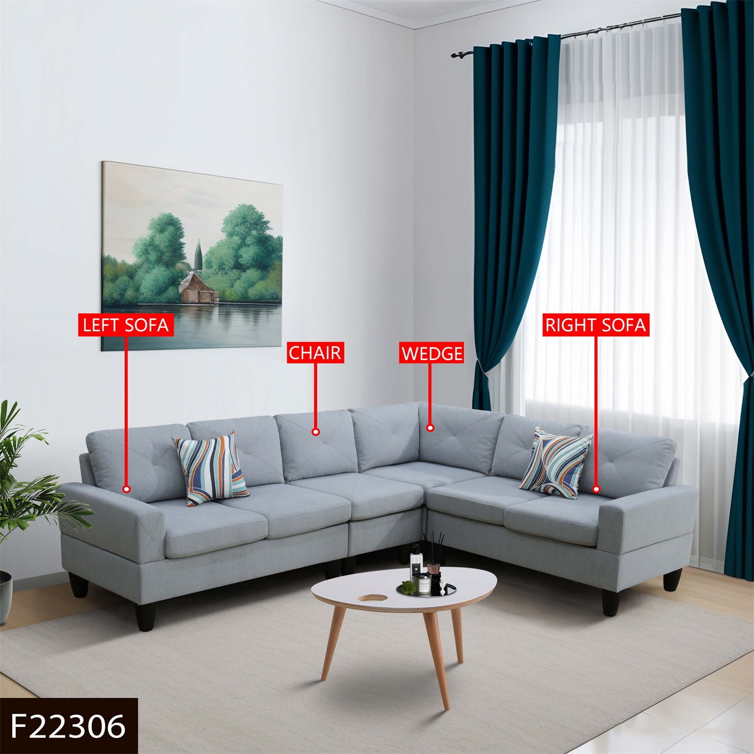 LIVING HOUSE モコアソファ H Contract Lacy Sofa HC9666-002 - H Contract Furniture