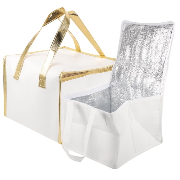LABSERRON 2Pcs Large Insulated Cooler Bag with Handle and Smooth Closure for Keeping Food Hot Or Cold