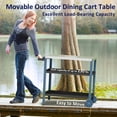 thumbnail image 5 of Outdoor Grill Table Cart with Stainless Steel Top&3-Shelf ＆ Trash Bag Holder Navyblue, 5 of 7