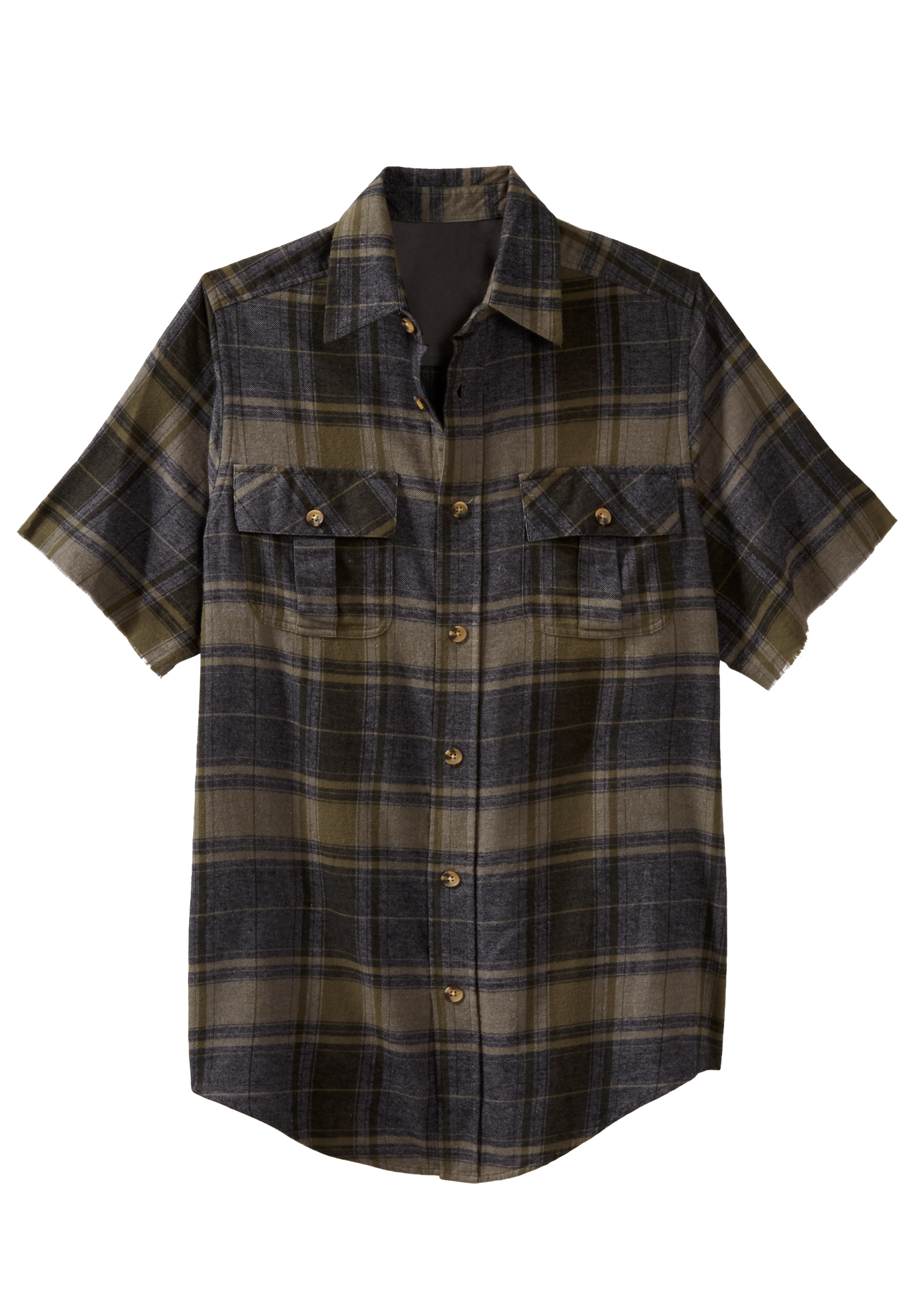 Tall Cut-Off Short-Sleeve Flannel 