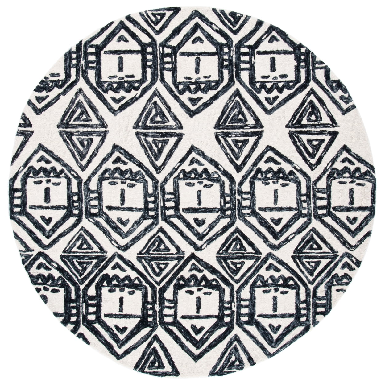 SAFAVIEH Metro Peronel Diamond Area Rug, Black/Ivory, 3' x 5'