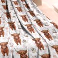 thumbnail image 3 of White Highland Cow Hat Dress Pattern Blanket,Comfortable Soft Lamb Wool Throw Blanket,All Season,Warm Lightweight Blankets for Sofa Bed Couch Living Room Chair,40"x50", 3 of 4