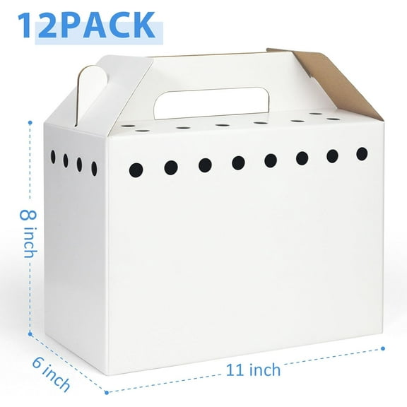 Disposable Cardboard Pet Carrier for Small Animals - 12 Pack