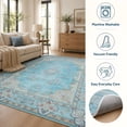 thumbnail image 7 of KAROSA Blue Vintage Machina Washable Area Rug, Soft Low Pile Rug with Non-Slip TPR Backing,6'x9', 7 of 7