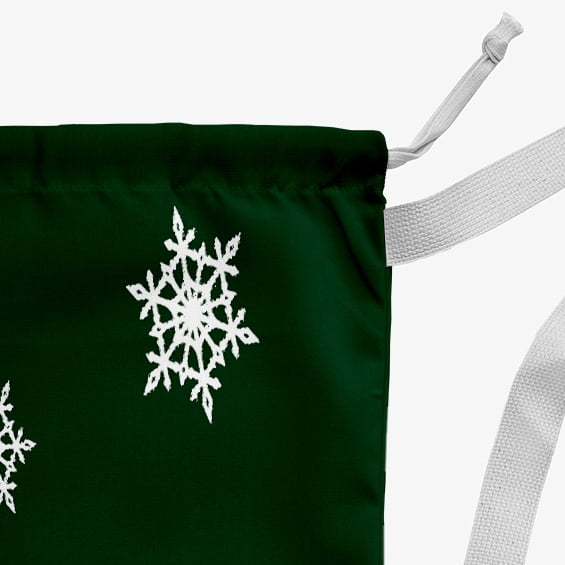 Simply Daisy Canvas Wise Snowmen 28 x 36 inch Green Laundry Bag