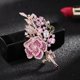 thumbnail image 5 of Zhuge Broches para mujer con diseño de flores, camelia, rosa y hojas, accesorios para ropa (rosa), 5 of 5