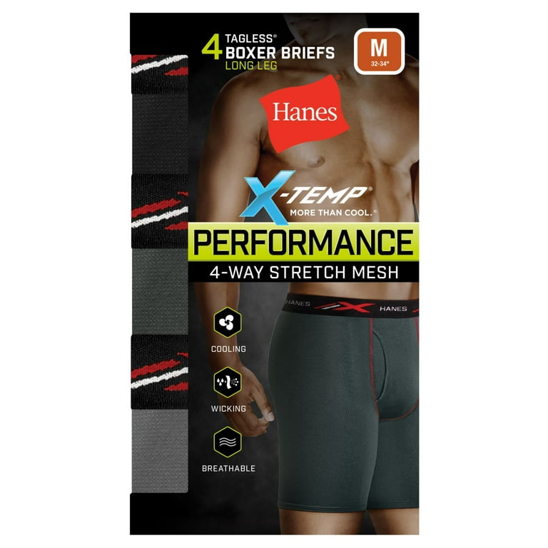 Hanes Men s X Temp Stretch Mesh Boxer Brief 4 Pack Walmart