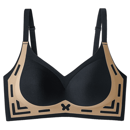 Pavied Minimizer Bras Bralettes for Women Feelingirl Bra Non Marking Soft Support Bra Lifting Underwear Large Breasts Show Small Gathered Upturned To Collect Side Seamless Bras Womens Bras Black M