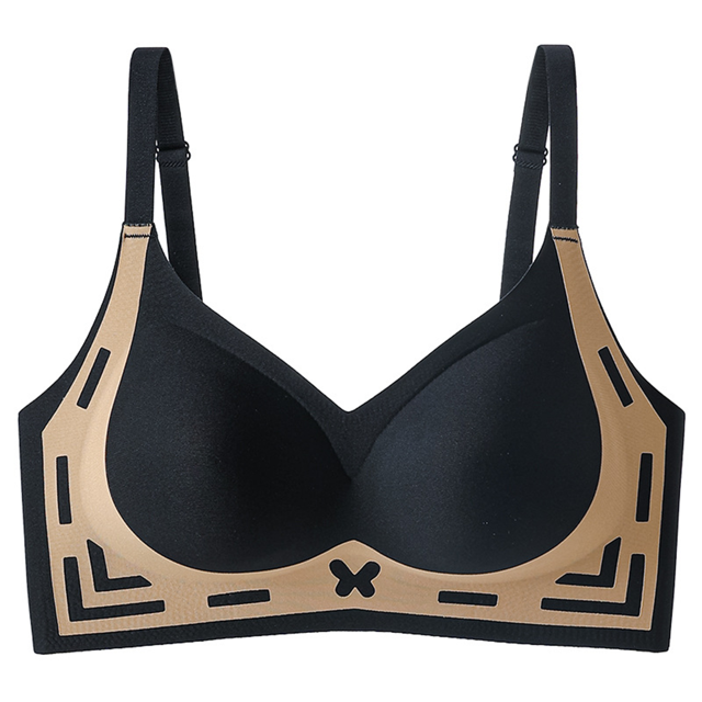 Kelon Bra Clearance Sale Woman Blending Bra Color Clashing Non Marking Soft Support Bra Lifting Underwear Large Breasts Show Small Gathered Upturned To Collect Side Breasts Underwear