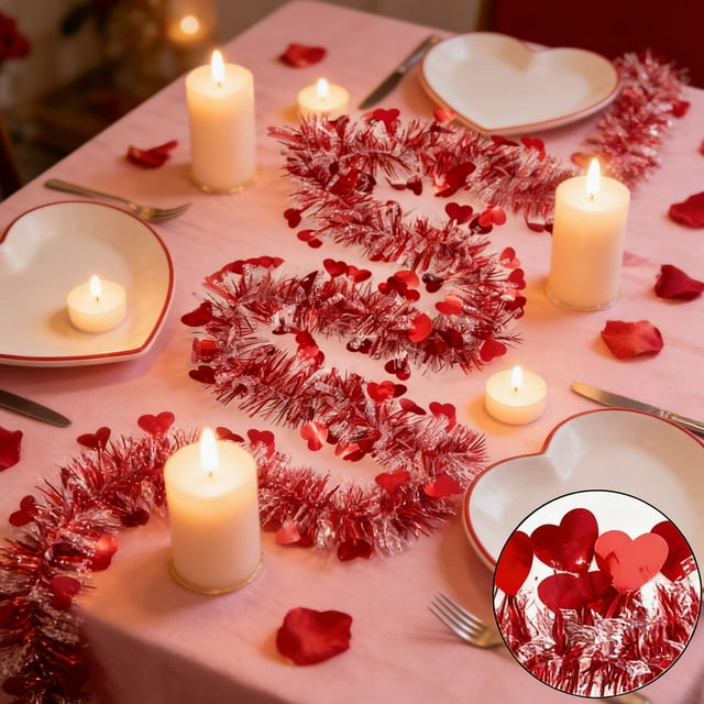 EARKITY Valentines Day Glittery Ribbons And Streamers Seasonals Tinsels Decorations For Valentines Day Restaurants Weddings Engagements Anniversaries And Parties