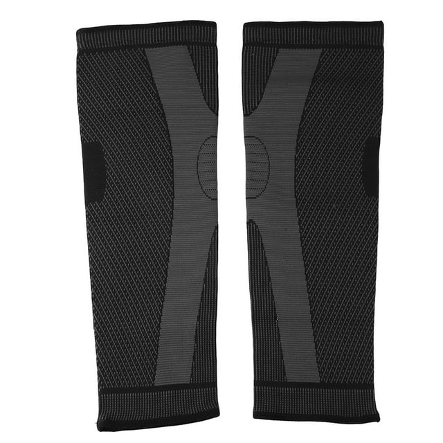 1 par de rodilleras deportivas de punto extendido, protector de presión, transpirable, patrón de 2 corrugaciones, color negro, L 46 cm