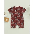 thumbnail image 3 of Country Baby Outfit Boy Girl Western Cow Print Cowboy Romper Bodysuit Short Sleeve One Piece Jumpsuit Summer Clothes, 3 of 7