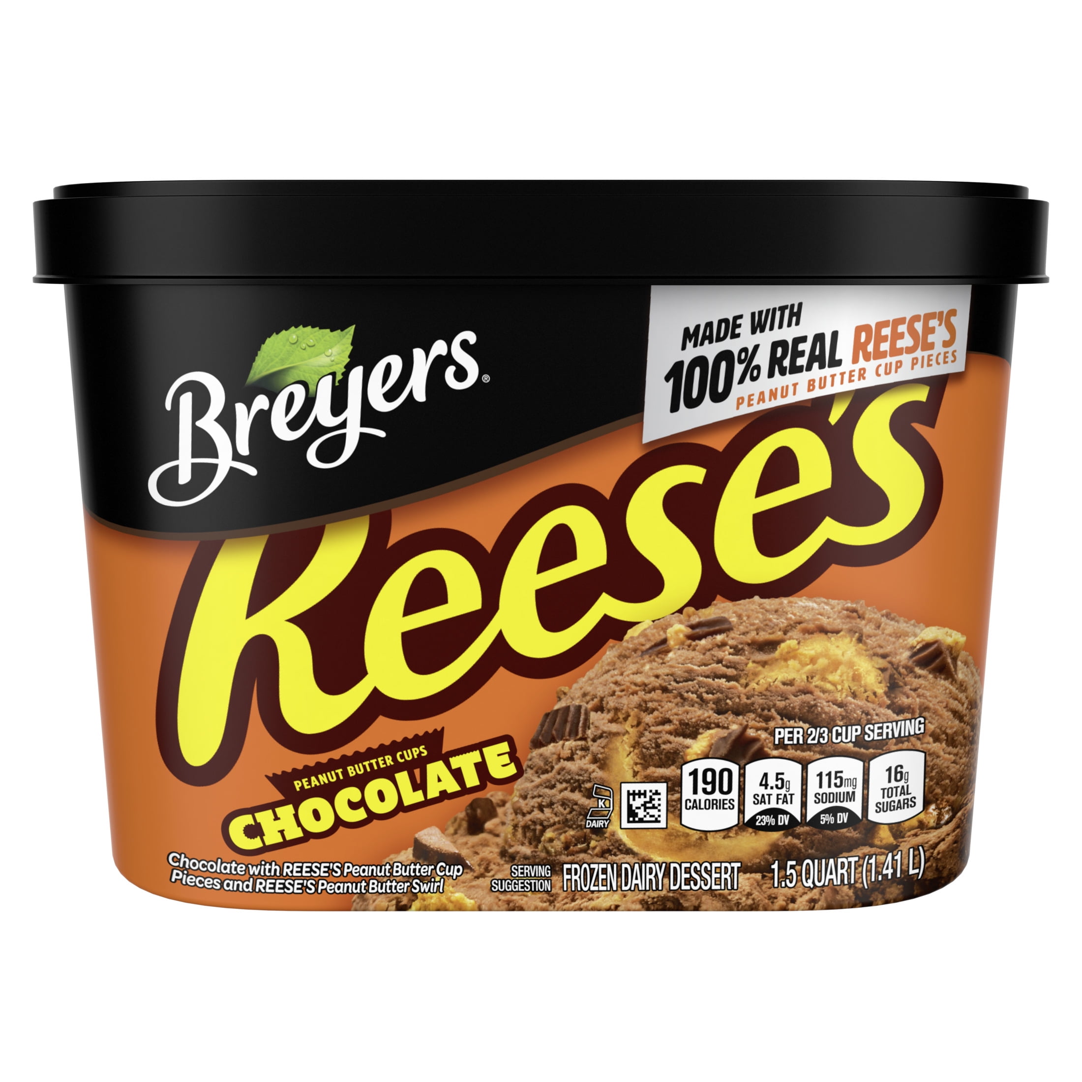 Breyers Frozen Dairy Dessert REESE'S Peanut Butter Cups Chocolate 1.5 QT