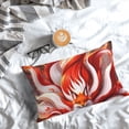 thumbnail image 5 of Goofa Red Sun Flame Fox Print Plush Throw Pillow Case, Soft Velvet with Hidden Zipper, Decorative Cushion Cover for Sofa, Bed, Car, and Home Décor-14"x20", 5 of 6