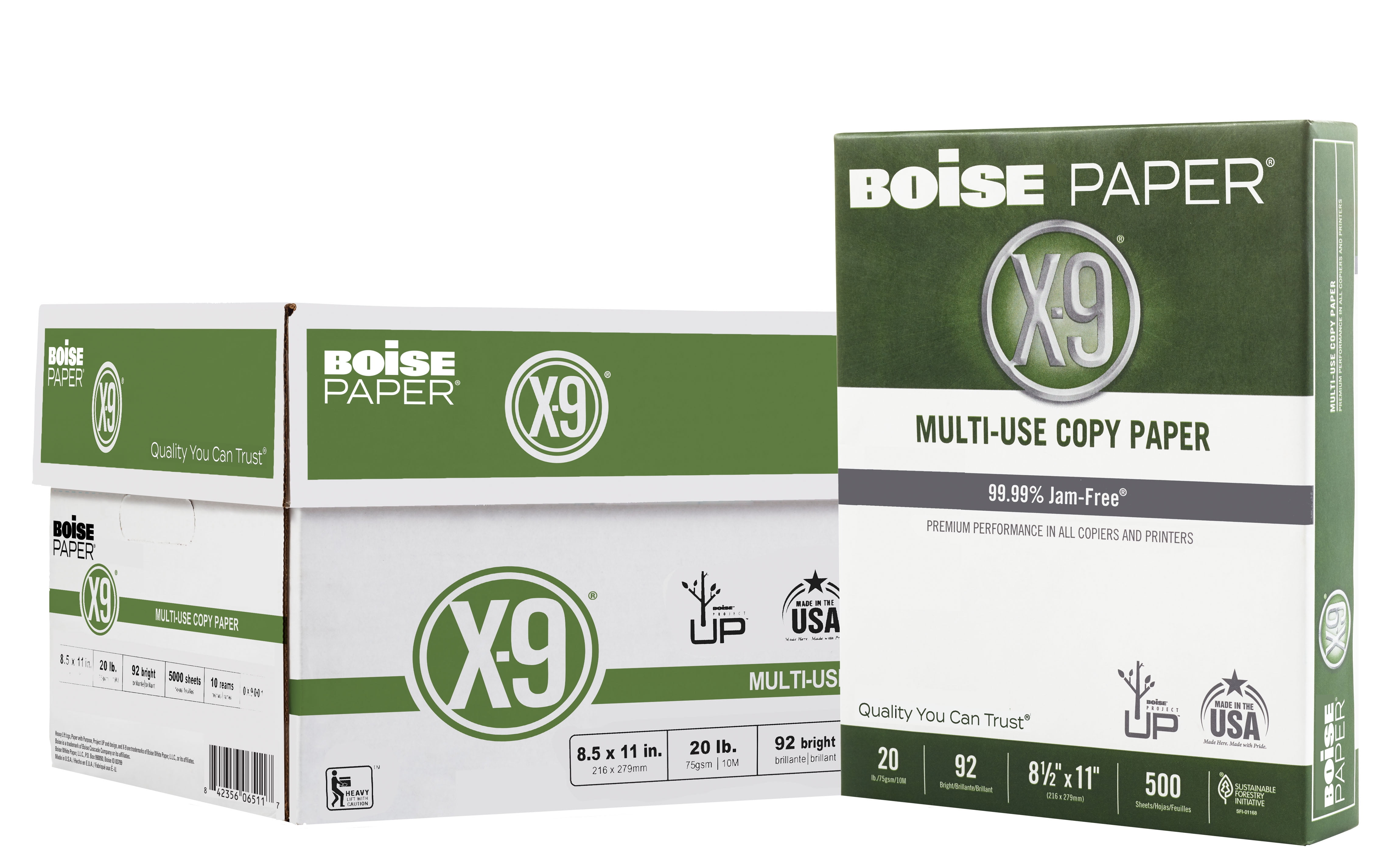 Boise X-9 Standard Copy and Printing Paper, 92 Brightness, for