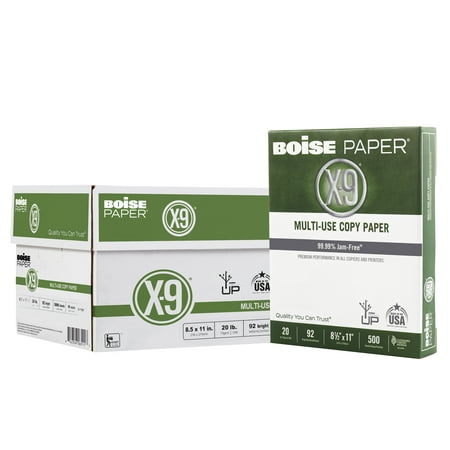 boise x-9 multi-use copy paper 8.5 x 11 letter 92 bright white 20 lb. 10 ream carton (5 000 sheets)