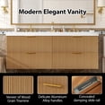 thumbnail image 5 of FFZ 59.3 inch Wall-Mounted Double Sink Bathroom Vanity with SMC Top, Soft Close Drawers, Wood, 5 of 12