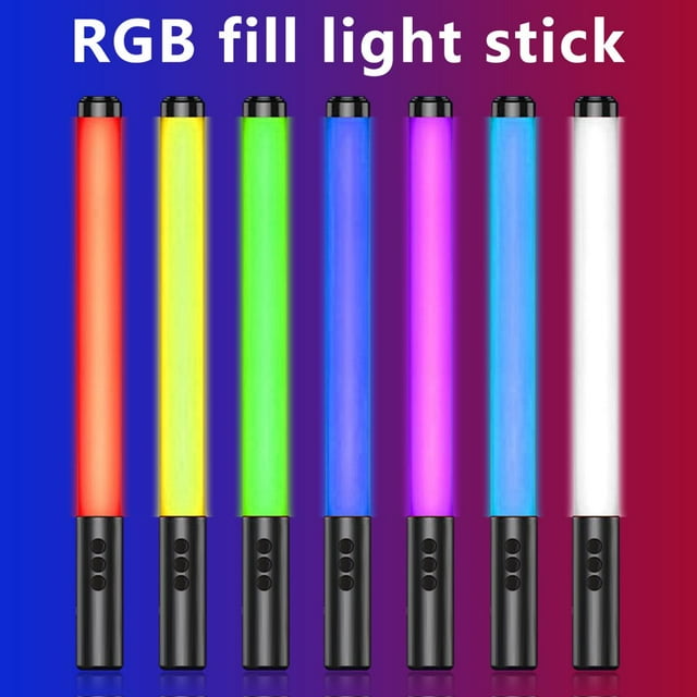 Rechargeable Handheld Light Wand Multicolor LED Glow Stick with 2000mAh Battery Dimmable RGB Video Light Stick with 5 Lighting Modes for Party Concert Photography
