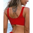 thumbnail image 3 of GHSDFBB Haut de Bikini Torsadé pour Femmes, Col en V, Rembourré, Maillot de Bain, 3 of 4