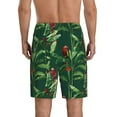 thumbnail image 2 of Mens Pajama Pants - Farmhouse Cute Parrot Banana Leaf Sleep Shorts Mens Pajama Shorts, Comfy Pj Pants for Mens Lounge Shorts, 2 of 5