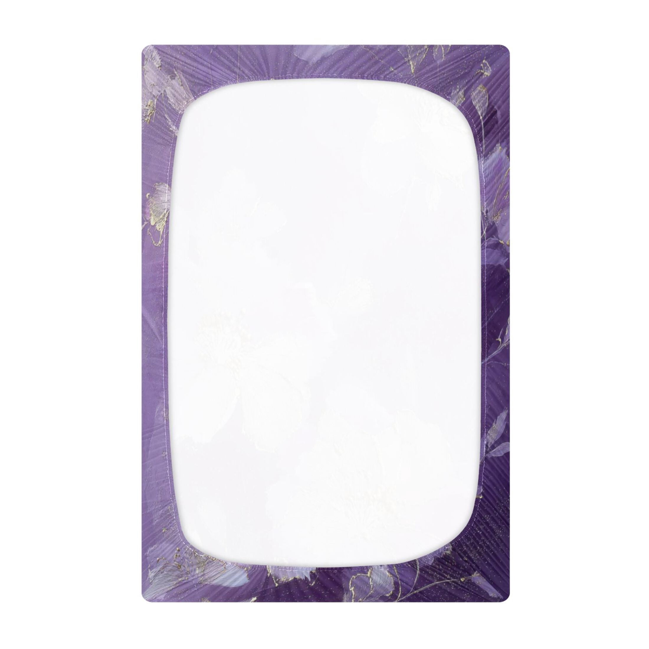 Baby Essentials 52”x 28”- Standard Cotton-like Modal Elastic- Purple Flower Pattern Design Crib Sheets for Newborns and Toddlers