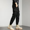 thumbnail image 4 of SWSMCLT Men's Casual Fall Elastic Waist Harem Pants Drawstring Trousers Spandex Ankle Fashion Casual Pants Black 28, 4 of 4