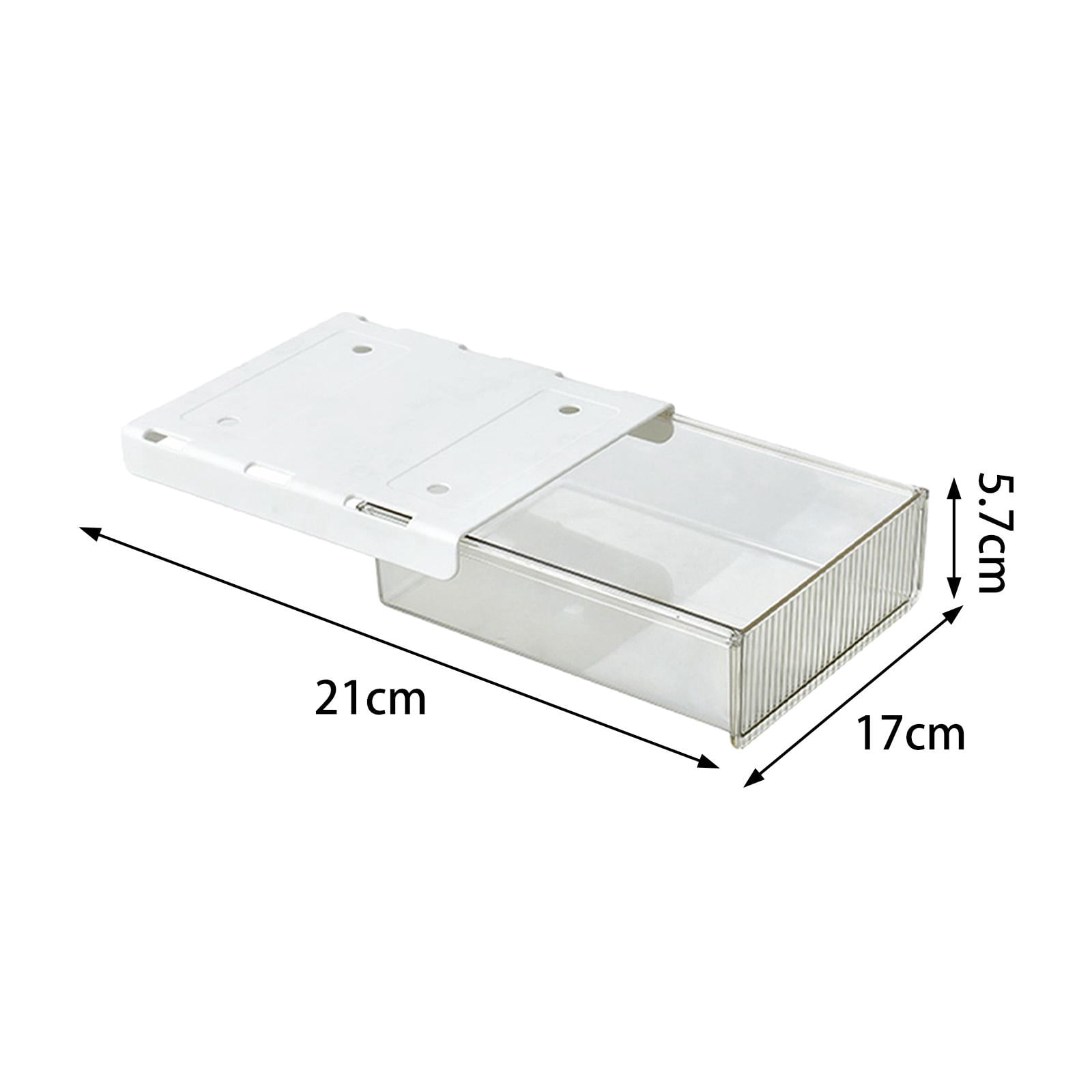 Baoblaze Under Desk Drawer Organizer Pen Holder Stationery Tray Invisible Durable Storage clear small