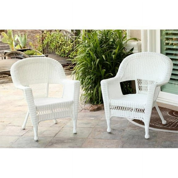 Jeco W00206-C White Wicker Chair
