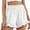 White, variant on Womens Linen Bermuda Shorts Summer 2026 Beach Vacation Clothes Spring Elastic Waist Embroidered Ruffle Shorts with Pockets for Beach Vacation Black XXL
