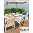 thumbnail image 4 of Outdoor Tablecloth with Umbrella Hole and Zipper, Summer Starfish Rectangle Table Cloth 60x102 Inch Waterproof Tablecloth, Blue Conch Coral Ocean Retro Beige Picnic Table Cover for Patio Camping, 4 of 7