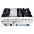 thumbnail image 3 of LYCAN 48 Inch Slide-in Freestanding Double Gas Range with 6 Sealed Burner Cast Iron Grates and Primary Convection Oven in Stainless Steel, 3 of 5