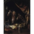 thumbnail image 3 of Gerrit Dou 12x14 Black Modern Framed Museum Art Print Titled - A Visit to the Doctor (1660 - 1665), 3 of 5
