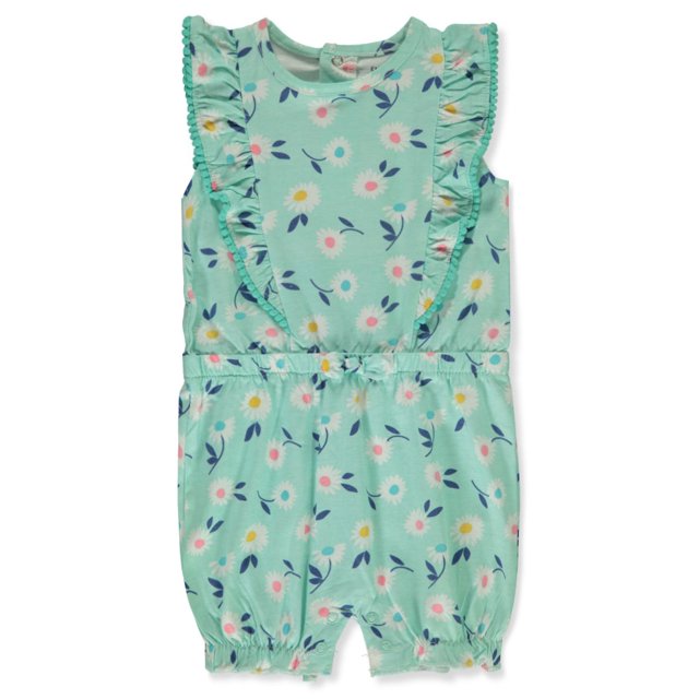 Emporio Baby Baby Girls' Daisy Romper aqua, 12 months (Infant