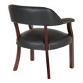 thumbnail image 2 of Traditional Guest Chair in Black Vinyl and Mahogany Legs, 2 of 5
